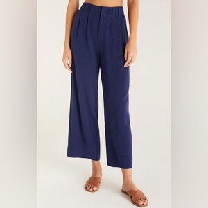 Z Supply Navy High Rise Wide-Leg Women's Pants